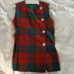 Florence Eiseman vintage Red and Green Plaid Sleeveless Dress